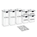 Conjunto 7 Potes Herméticos Empilhável com Trava P/ Mantimentos Alimentos Organiza Armário Cozinha