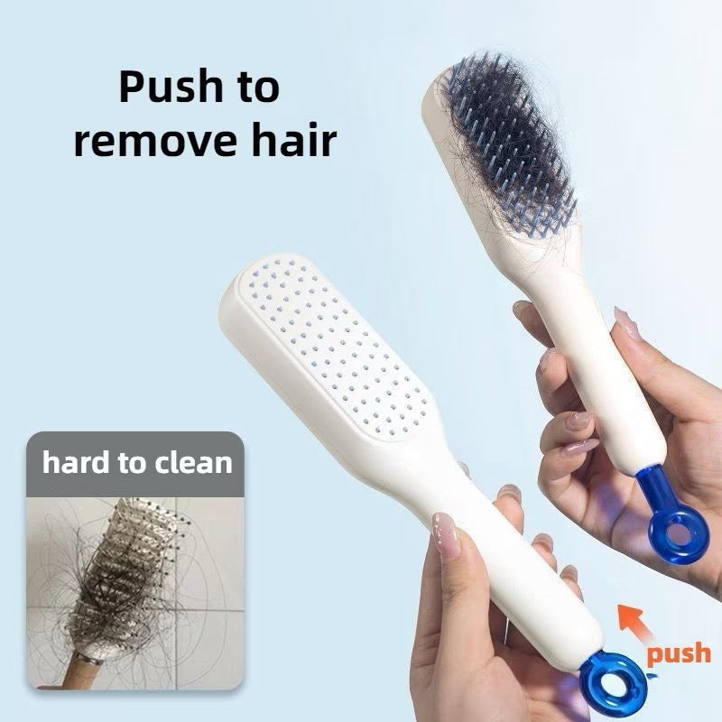 ￼escova Pente Mágico Retráctil De Limpeza Do Cabelo Sem Danos TB-1052