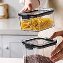 Conjunto 7 Potes Herméticos Empilhável com Trava P/ Mantimentos Alimentos Organiza Armário Cozinha