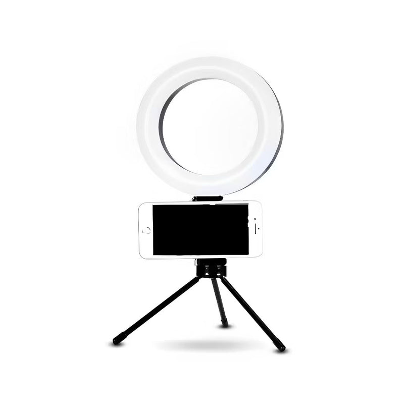 ￼Ring Light De Mesa 6 Polegadas 16cm com Tripé