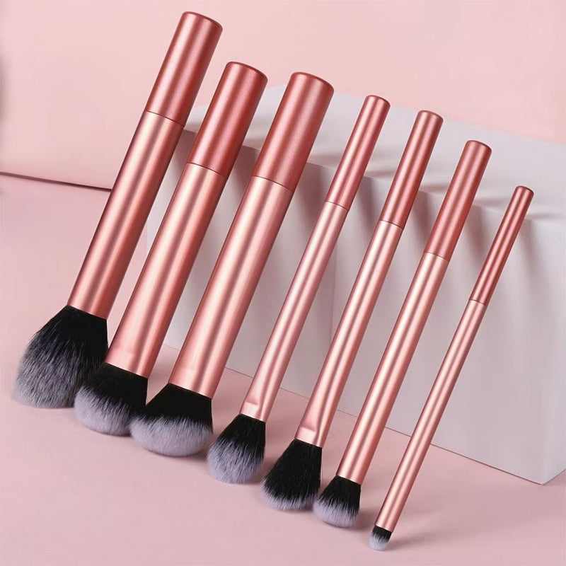 Conjunto De Pincéis De Maquiagem Com 7 Peças , Pincel De blush Pó Corretivo Sombra Para Os Olhos