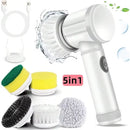 ￼Escova Eletrica de Limpeza Portátil 5 em 1 Sem Fio Limpador Multiuso Pratico Para Cozinha Banheiro Ferramenta