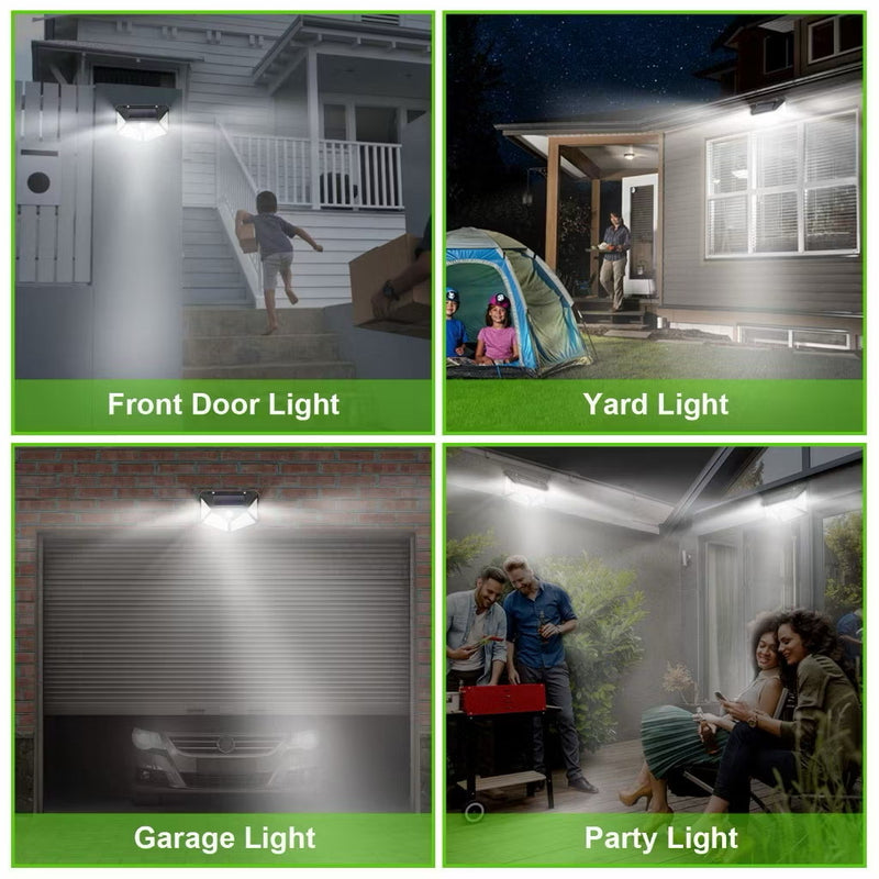 ￼Luzes Solares Multifuncionais Impermeáveis 100 Luzes De Parede De Garagem LED Bateria
