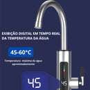 ￼Torneira Elétrica Para Cozinha Banheiro Com Visor de Temperatura Regulagem e Giratória 360° Aço Inoxidável