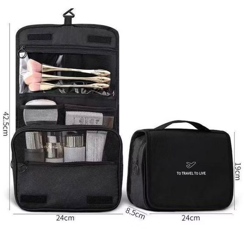 ￼Necessaire de Viagem com Gancho para Pendurar com Gancho Grande Capacidade Bolsa Feminina Impermeável para Cosméticos