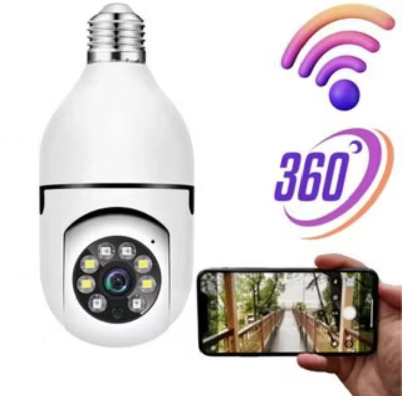 Câmera IP Segurança Doméstica lâmpada inteligente Rotate Auto Tracking Câmera Panorâmica Wireless Wifi PTZ