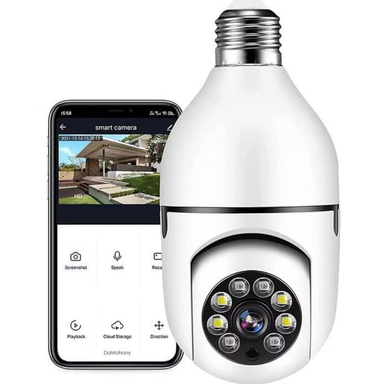 Câmera IP Segurança Doméstica lâmpada inteligente Rotate Auto Tracking Câmera Panorâmica Wireless Wifi PTZ