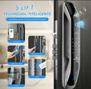 Fechadura Digital Tuya Biométrica Wifi ou Bluetooth Universal Fechadura de Sobrepor Digital X2 Inteligente Biometria Senha Português Disponível Bluetooth Fechadura Smart Pilhas AAA Airbnb Gerenciador Usuário