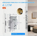 Fechadura Digital Tuya Biométrica Wifi ou Bluetooth Universal Fechadura de Sobrepor Digital X2 Inteligente Biometria Senha Português Disponível Bluetooth Fechadura Smart Pilhas AAA Airbnb Gerenciador Usuário