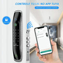 Fechadura Digital Tuya Biométrica Wifi ou Bluetooth Universal Fechadura de Sobrepor Digital X2 Inteligente Biometria Senha Português Disponível Bluetooth Fechadura Smart Pilhas AAA Airbnb Gerenciador Usuário