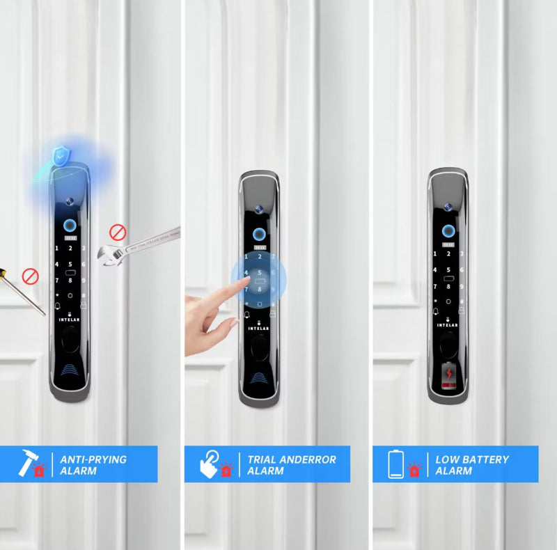 Fechadura Digital Tuya Biométrica Wifi ou Bluetooth Universal Fechadura de Sobrepor Digital X2 Inteligente Biometria Senha Português Disponível Bluetooth Fechadura Smart Pilhas AAA Airbnb Gerenciador Usuário