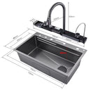 Kit Cuba Cozinha Gourmet Luxo 304 Aço Inox Pia De Cozinha Com Acessórios Conjunto De Torneiras 75X46X21cm