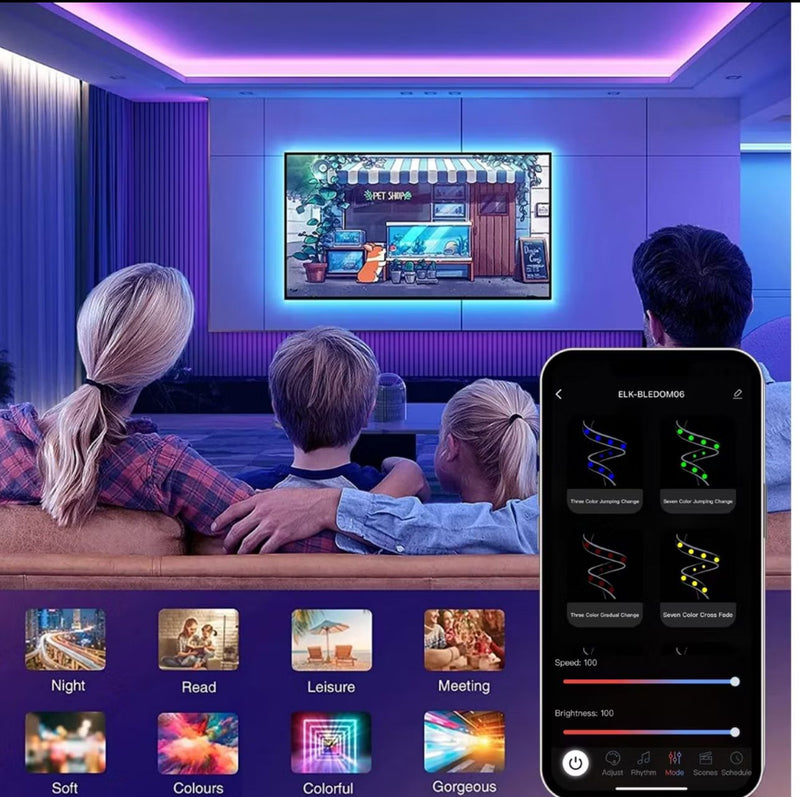 1-20m luz de tira conduzida 5050 usb 5v rgb mudança de cor luz de tira tv casa sala cozinha iluminação