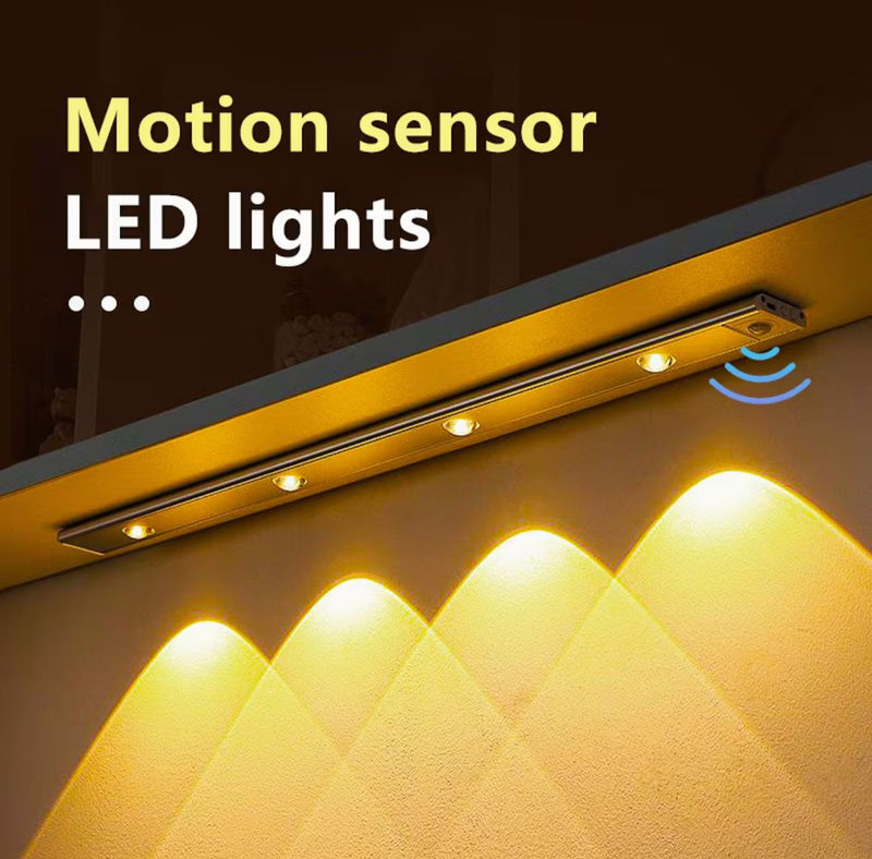 3 Cores Regulável Led Luminária USB Recarregável Lâmpada Sensor De Movimento Luz para cozinha e Sala