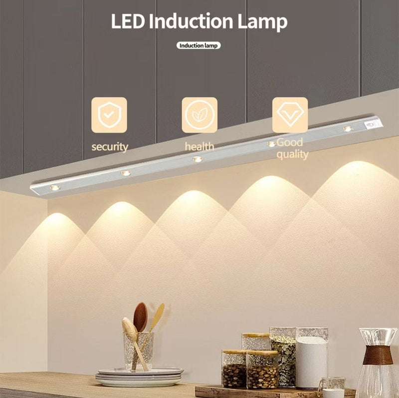 3 Cores Regulável Led Luminária USB Recarregável Lâmpada Sensor De Movimento Luz para cozinha e Sala