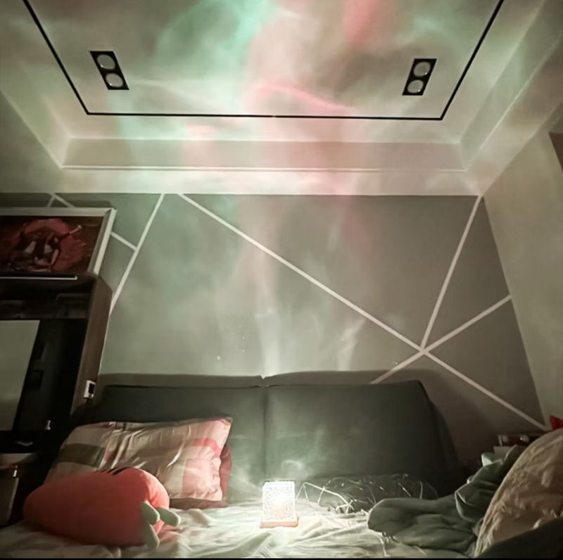 Luz Nocturna de Ondulação de Água Aurora USB 16 Cores LED com Controle Remoto para Presente de Natal