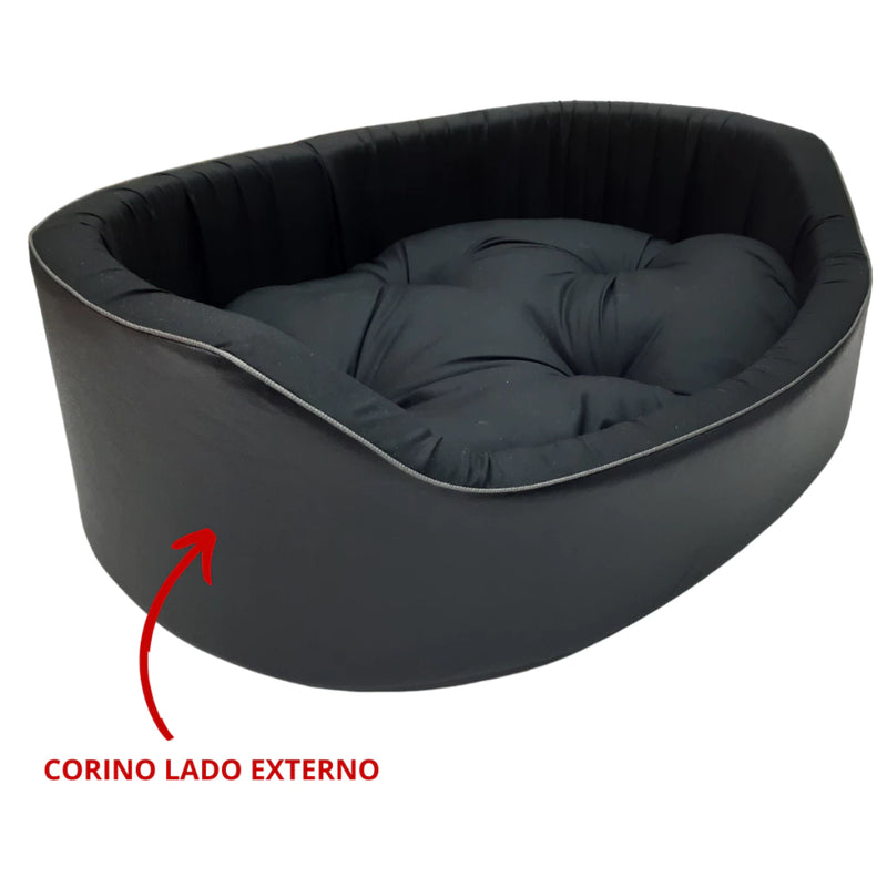 CAMA PET CAMA PARA CACHORRO e GATO CAMINHA LAVÁVEL BINNOPET DUBAI TOTAL BLACK (PRETA)