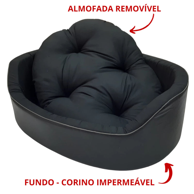 CAMA PET CAMA PARA CACHORRO e GATO CAMINHA LAVÁVEL BINNOPET DUBAI TOTAL BLACK (PRETA)