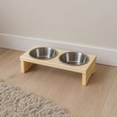 Comedouro e Bebedouro Madeira Pinus e Aluminio pra Cachorro ou Gato