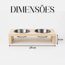 Comedouro e Bebedouro Madeira Pinus e Aluminio pra Cachorro ou Gato